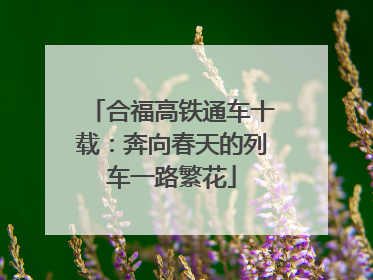 合福高铁通车十载：奔向春天的列车一路繁花