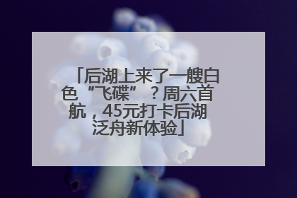 后湖上来了一艘白色“飞碟”？周六首航，45元打卡后湖泛舟新体验
