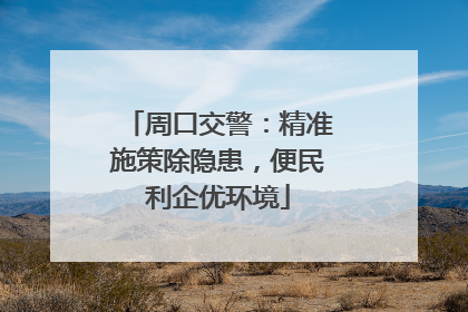 周口交警：精准施策除隐患，便民利企优环境