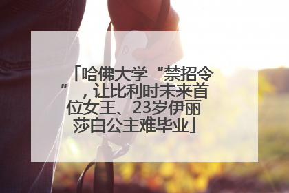 哈佛大学“禁招令”，让比利时未来首位女王、23岁伊丽莎白公主难毕业