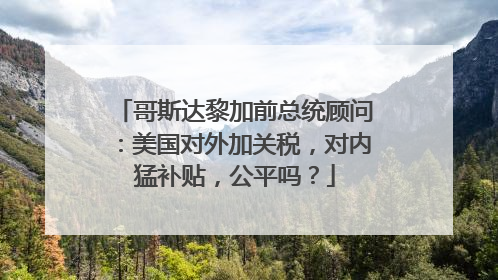 哥斯达黎加前总统顾问：美国对外加关税，对内猛补贴，公平吗？