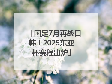 国足7月再战日韩！2025东亚杯赛程出炉