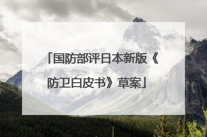 国防部评日本新版《防卫白皮书》草案