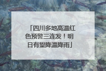 四川多地高温红色预警三连发！明日有望降温降雨