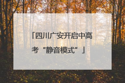 四川广安开启中高考“静音模式”
