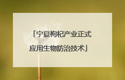 宁夏枸杞产业正式应用生物防治技术