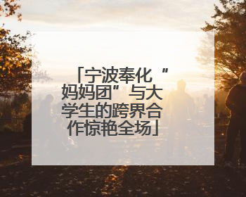 宁波奉化“妈妈团”与大学生的跨界合作惊艳全场