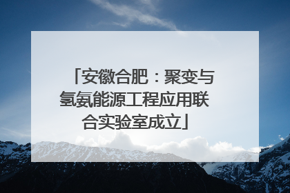 安徽合肥：聚变与氢氨能源工程应用联合实验室成立