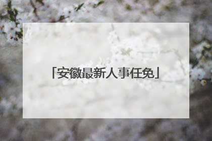 安徽最新人事任免
