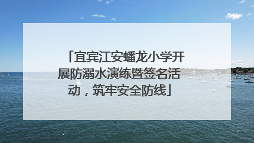 宜宾江安蟠龙小学开展防溺水演练暨签名活动，筑牢安全防线