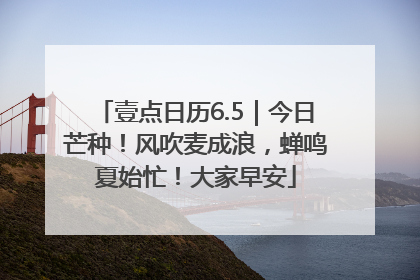 壹点日历6.5｜今日芒种！风吹麦成浪，蝉鸣夏始忙！大家早安