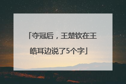 夺冠后，王楚钦在王皓耳边说了5个字