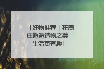 好物推荐｜在周庄邂逅造物之美 生活更有趣