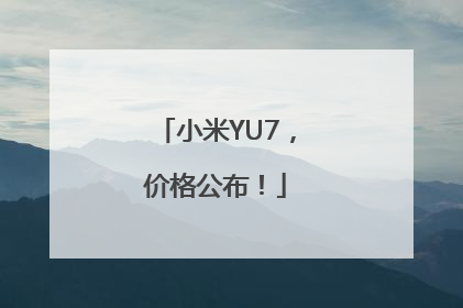 小米YU7，价格公布！
