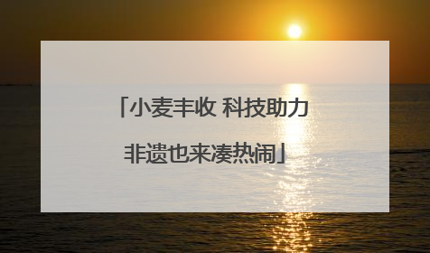 小麦丰收 科技助力 非遗也来凑热闹