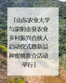 山东农业大学与蒙阴金葵农业乡村振兴合伙人启动仪式暨新品种蜜桃推介活动举行