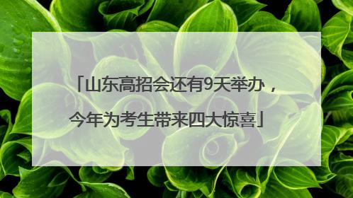 山东高招会还有9天举办，今年为考生带来四大惊喜