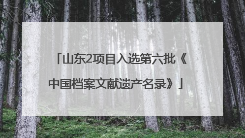 山东2项目入选第六批《中国档案文献遗产名录》