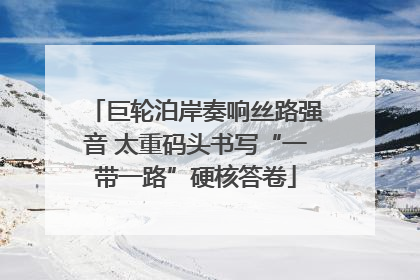 巨轮泊岸奏响丝路强音 太重码头书写“一带一路”硬核答卷
