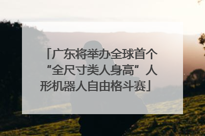 广东将举办全球首个“全尺寸类人身高”人形机器人自由格斗赛