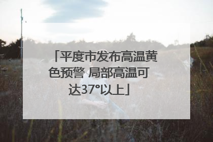 平度市发布高温黄色预警 局部高温可达37°以上