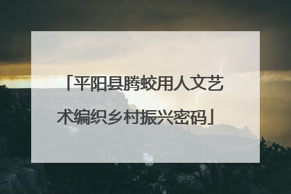 平阳县腾蛟用人文艺术编织乡村振兴密码