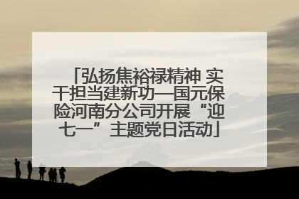弘扬焦裕禄精神 实干担当建新功—国元保险河南分公司开展“迎七一”主题党日活动