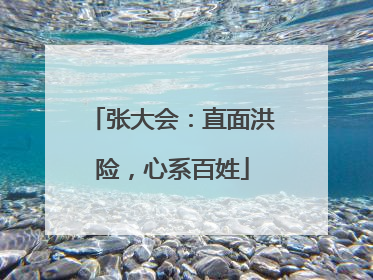 张大会：直面洪险，心系百姓