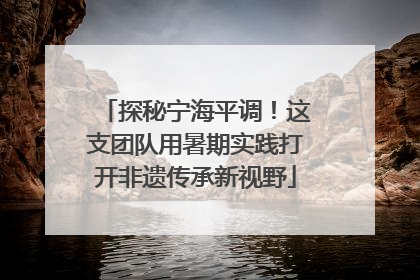 探秘宁海平调！这支团队用暑期实践打开非遗传承新视野