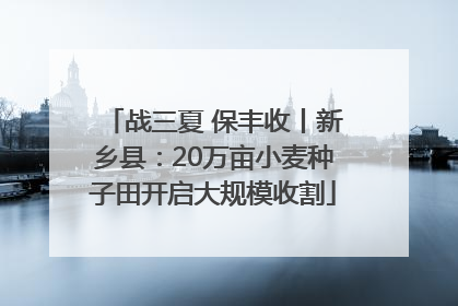 战三夏 保丰收丨新乡县：20万亩小麦种子田开启大规模收割