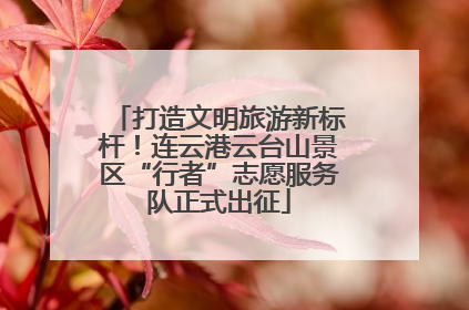 打造文明旅游新标杆！连云港云台山景区“行者”志愿服务队正式出征