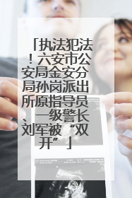 执法犯法！六安市公安局金安分局孙岗派出所原指导员、一级警长刘军被“双开”
