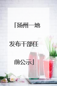 扬州一地发布干部任前公示