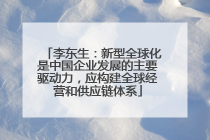 李东生：新型全球化是中国企业发展的主要驱动力，应构建全球经营和供应链体系