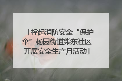 撑起消防安全“保护伞”杨园街道柴东社区开展安全生产月活动