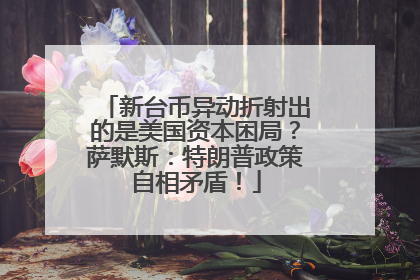 新台币异动折射出的是美国资本困局？萨默斯：特朗普政策自相矛盾！