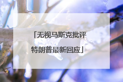 无视马斯克批评 特朗普最新回应