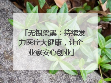 无锡梁溪：持续发力医疗大健康，让企业家安心创业