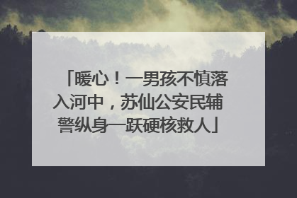 暖心！一男孩不慎落入河中，苏仙公安民辅警纵身一跃硬核救人
