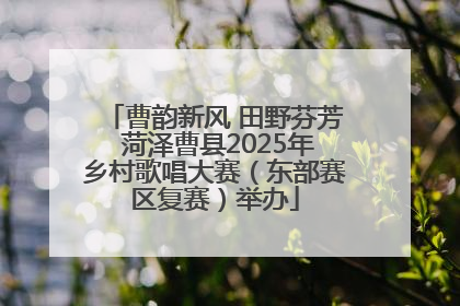 曹韵新风 田野芬芳 菏泽曹县2025年乡村歌唱大赛（东部赛区复赛）举办