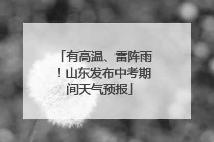 有高温、雷阵雨！山东发布中考期间天气预报