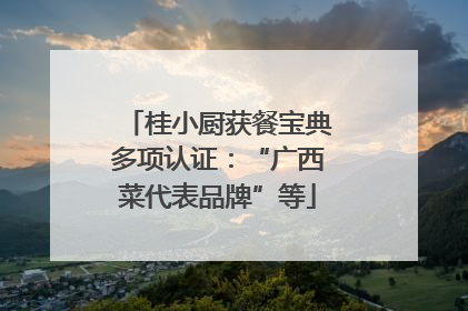 桂小厨获餐宝典多项认证：“广西菜代表品牌”等