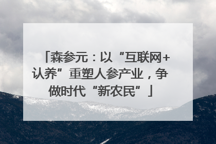 森参元：以“互联网+认养”重塑人参产业，争做时代“新农民”