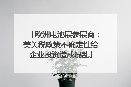 欧洲电池展参展商：美关税政策不确定性给企业投资造成混乱