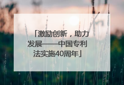 激励创新，助力发展——中国专利法实施40周年