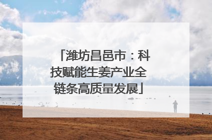 潍坊昌邑市：科技赋能生姜产业全链条高质量发展