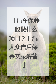汽车保养一般做什么项目？上汽大众售后保养实录解答
