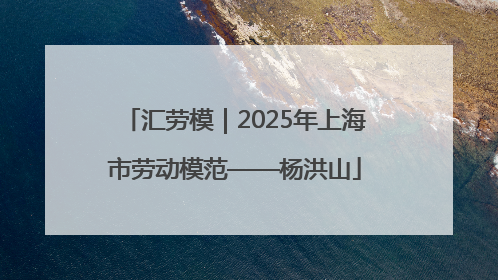 汇劳模｜2025年上海市劳动模范——杨洪山