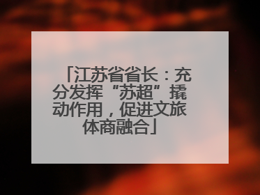 江苏省省长：充分发挥“苏超”撬动作用，促进文旅体商融合