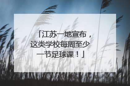 江苏一地宣布，这类学校每周至少一节足球课！